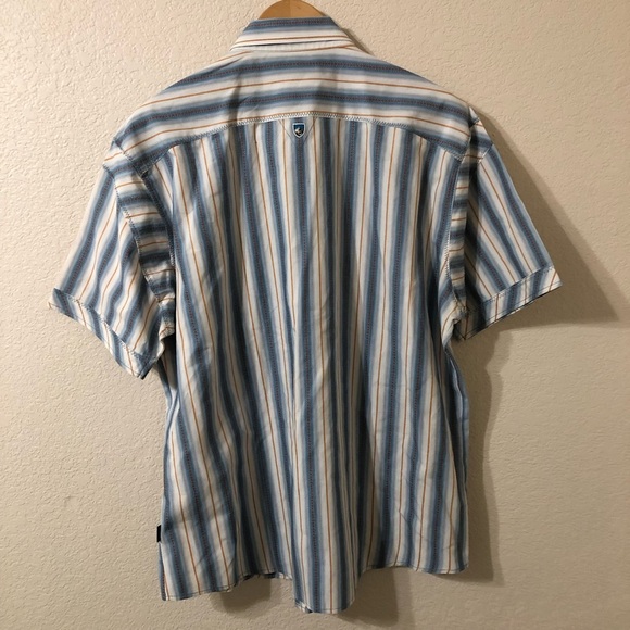 Kuhl Mens Shortsleeve Button Up Western Vintage Stripe Shirt - Size XL - Picture 6 of 9